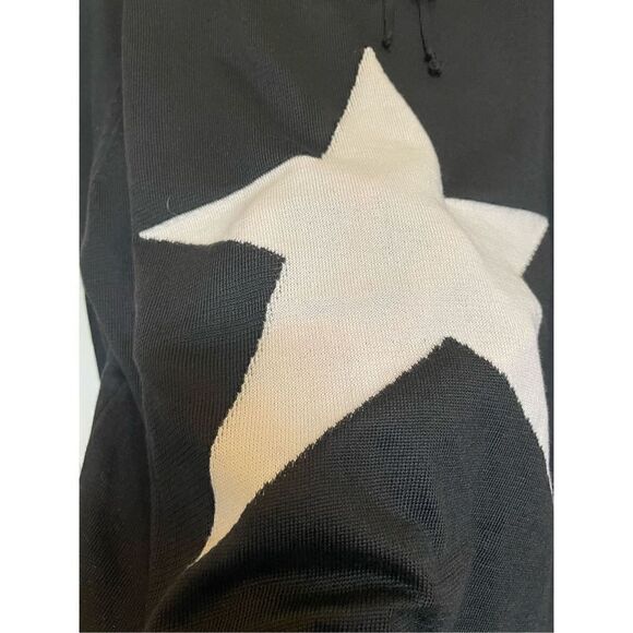 Black with white Star Print Long Sleeve Hooded Sweater size 2XL/3XL NWT - Picture 11 of 14